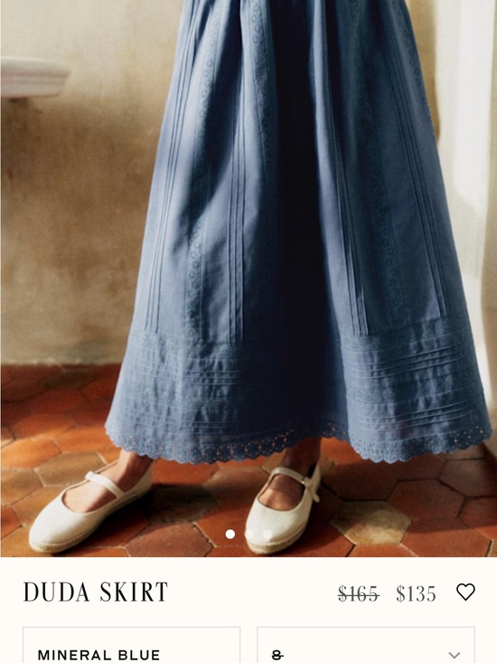 Sezane Dresses & Skirts - Sezane Duda Skirt — Mineral Blue Midi Skirt